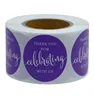 Hybsk Purple Thank You for Celebrating with Us Stickers 1.5" Round Total 500 Labels Per Roll