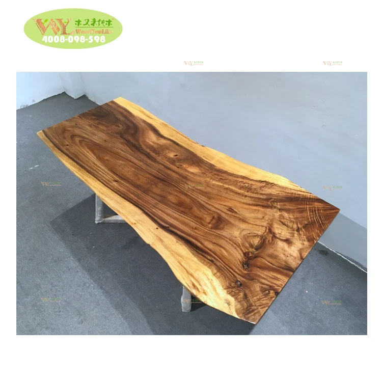 
Hot sale ecuador suar wood walnut slab table / factory supply solid wood live edge slab table 