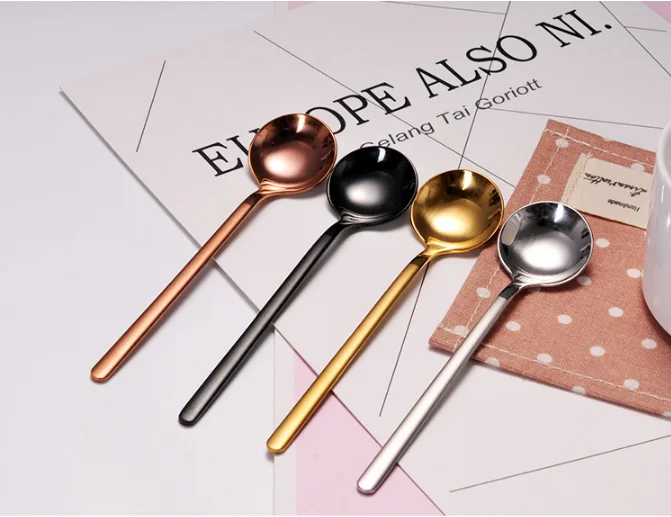 

Personalized Titanium Gold Plated Coffee Spoon, Silver/gold/rose gold/black