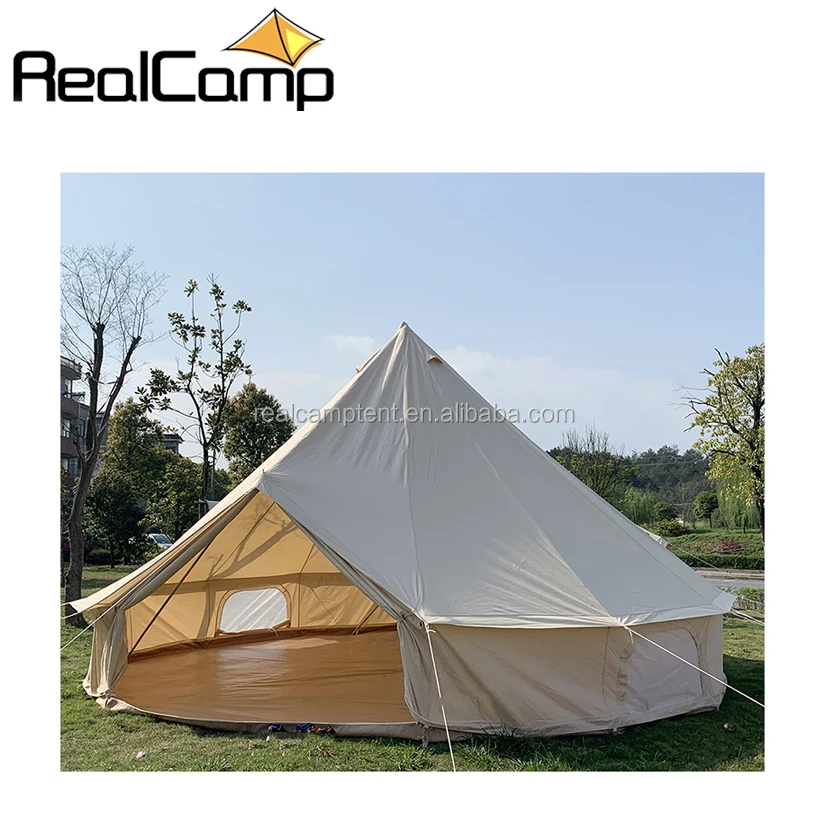 

Update 5m cotton canvas bell tent, Beige;white;customized