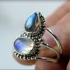 Hot temperament fashion water drop white turquoise stone party ring