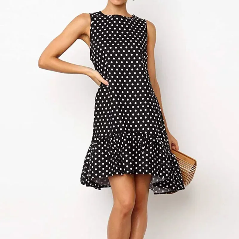 

New Style short Sleeve Dot Women Fitted Dress Fasion Ladies Dress Women
