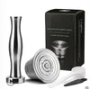 Hish quality low price empty nespresso stainless steel reusable coffee capsules