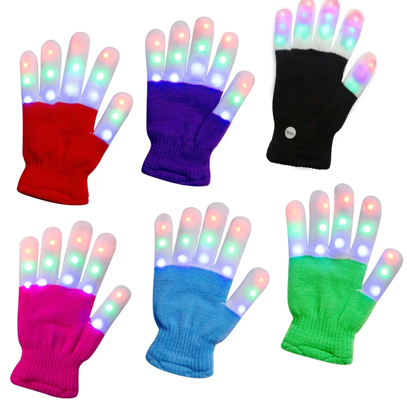 OEM & ODM Amazon Hot Selling Christmas Children Fingers LED Lights Gloves For Kids Gift