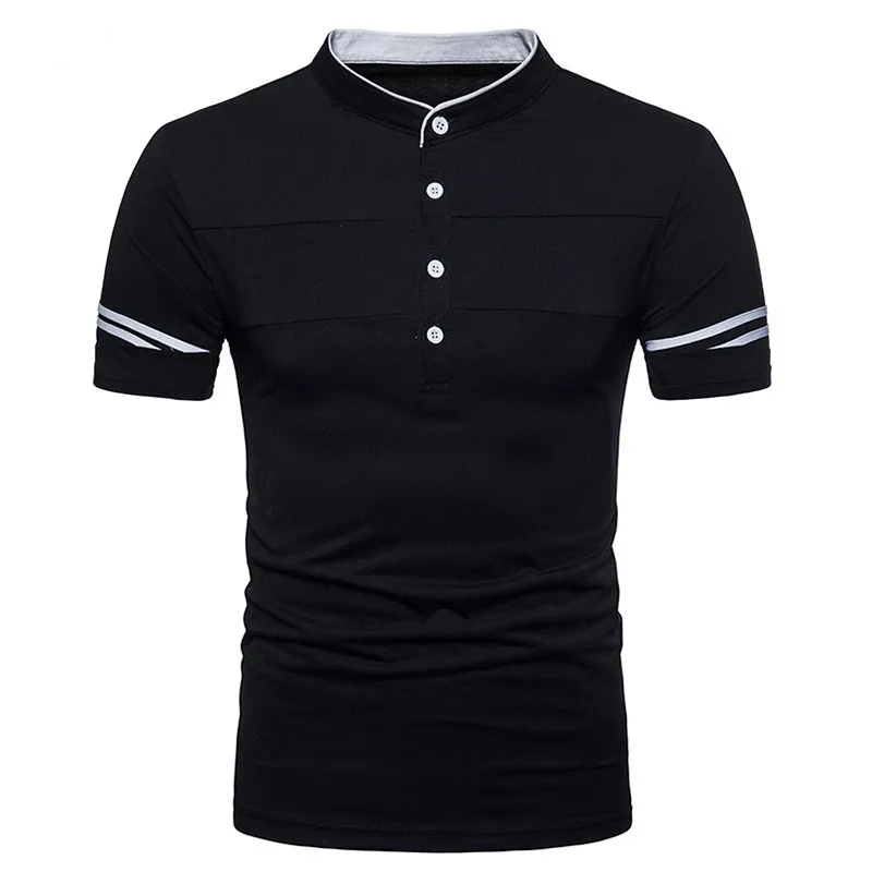 

2019 Summer Comfortable Thin Stand Collar Polo Short Sleeve T Shirt