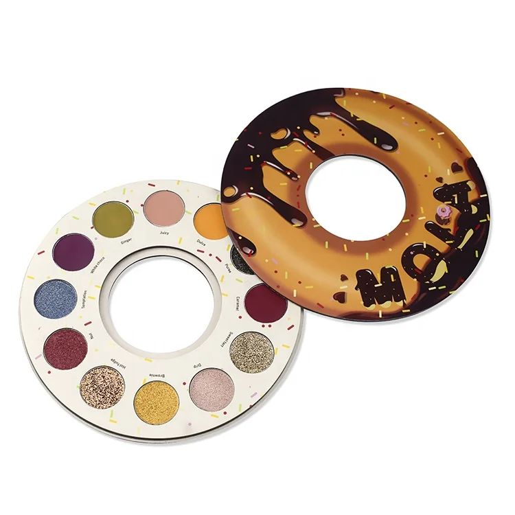 

Special Doughnut shape diamond eye shadow 12 color glitter shimmer eyeshadow cosmetics makeup circle eyeshadow palette