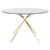 Modern fashion tempered glass dining table with preferential price