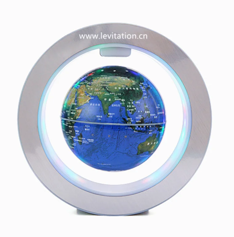 
World map, world political map globe, magnetic levitating and rotating plastic globe 