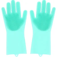 

Dishwashing Gloves Magic Silicone Rubber Cleaning Gloves With Brush