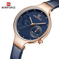 

NAVIFORCE 5001 Luxury Brand Fashion Women Watches Ladies Dress Simple Clock Blue Leather Quartz Watch relogio feminino girl's