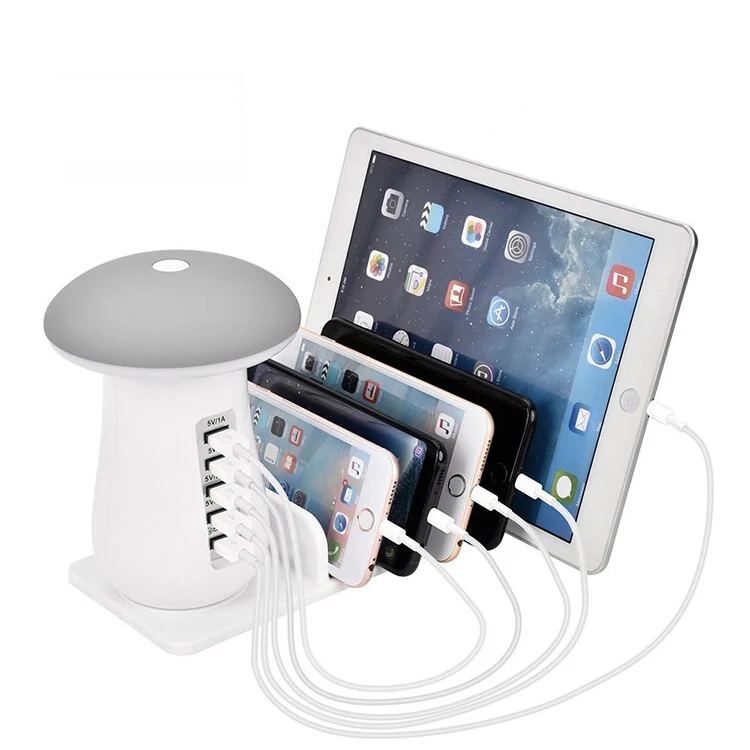 

5 Ports 12V Android Mobile Phone Universal Fast Charger Station, White