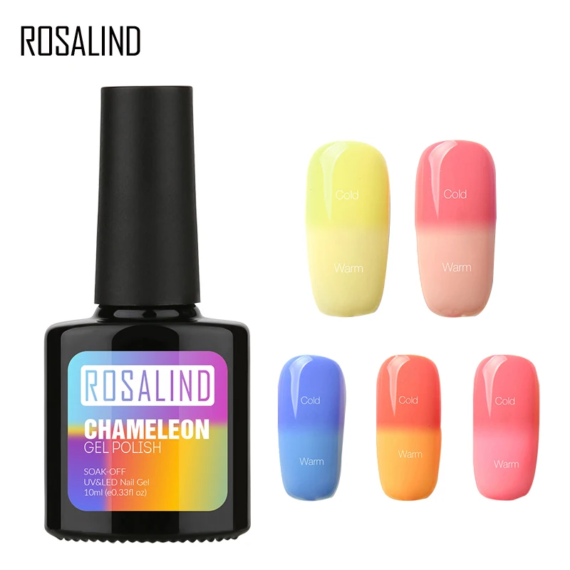 

Rosalind color changing gel lacquer 10ml 30colors temperature change gel nail polish soak off uv led gel