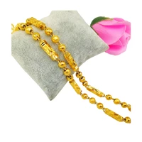 

Hot sale fashion necklace 24K gold color simple necklace for men Hexagonal beads necklace