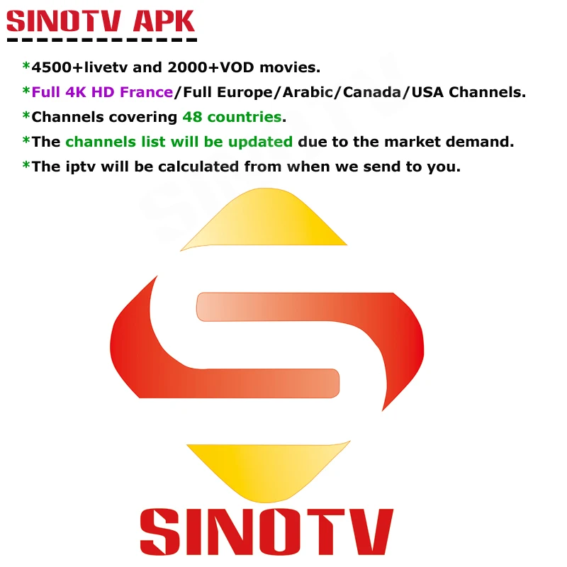 

1 Year IPTV SINOTV IPTV Android Box Live Channels TV Brazil Arabic USA Sports 24H Free Test Code Reseller Panel IPTV
