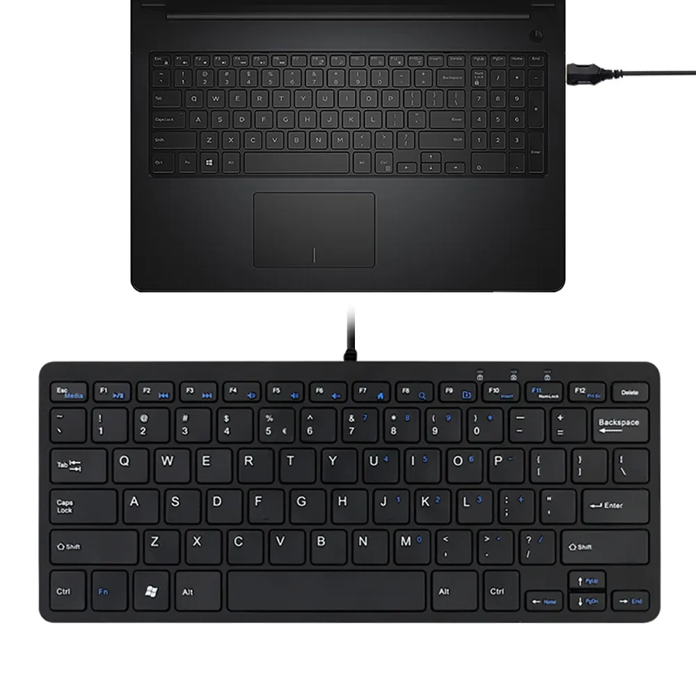 

New Ultra Thin Slim 78 Key Wired USB Mini PC Keyboard for PC Apple Mac Laptop
