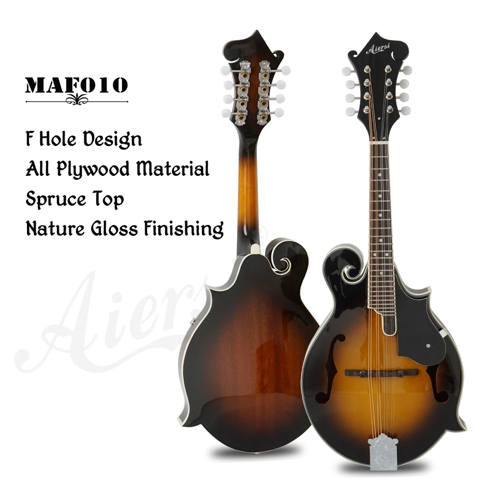 

Music Instrument Top Quality Handcrafted Mahogany Plywood F Hole  Guitar instrument