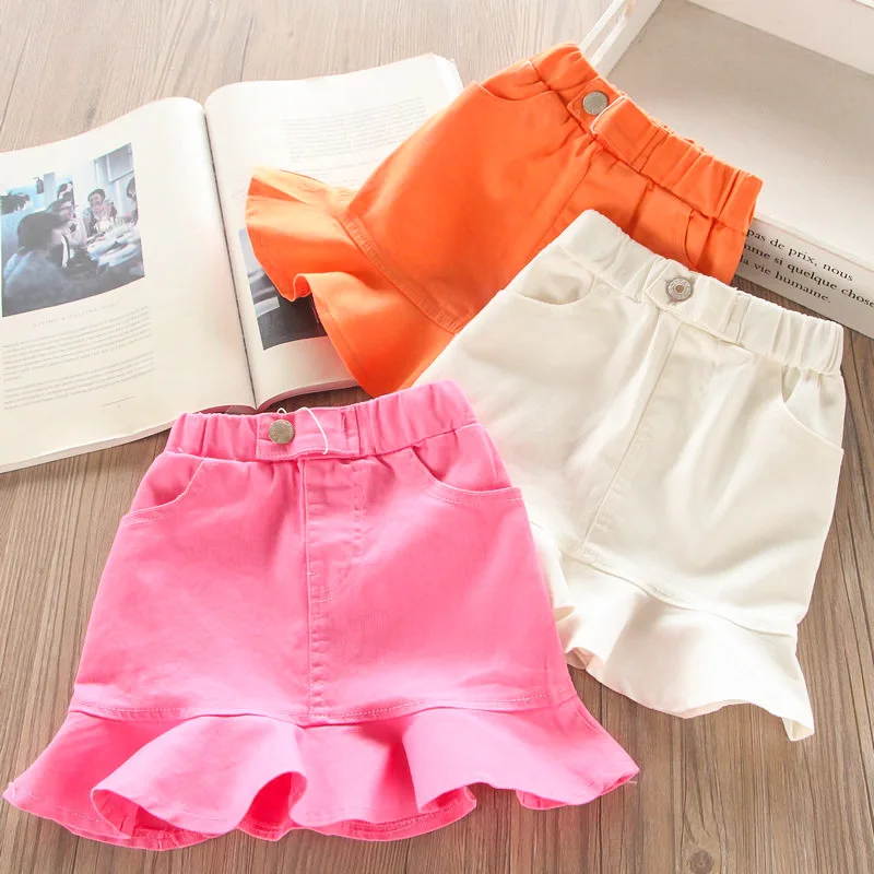 

Hu Sunshine Wholesale 2019 New Girls kids solid white pink orange Skirt for 2-7t Free Shipping, N/a