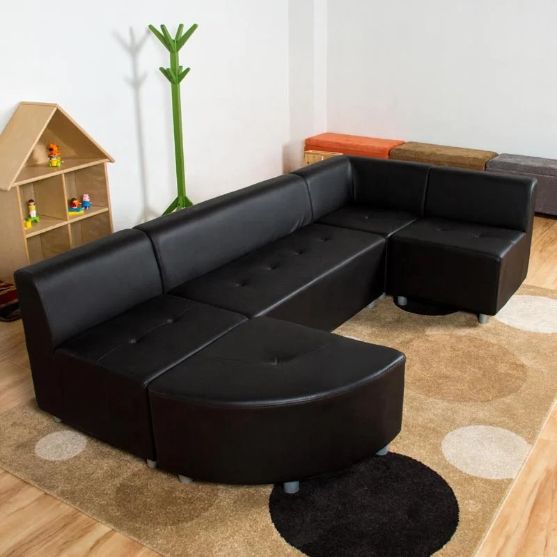 
Nashow LMKS 002 Modern Safety Children Wooden Frame Green Black Cortical Kid Sofa 