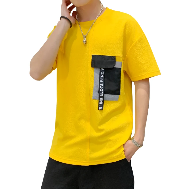 

2019 new style casual sports clothes men wholesale t shirt with pocket