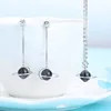 Wholesale Elegant Women 925 silver natural black quartz rutilated Earring Pendant necklace planet Jewelry Sets