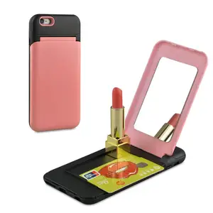 Mirror Flip Phone Case LED Light Card Slot
