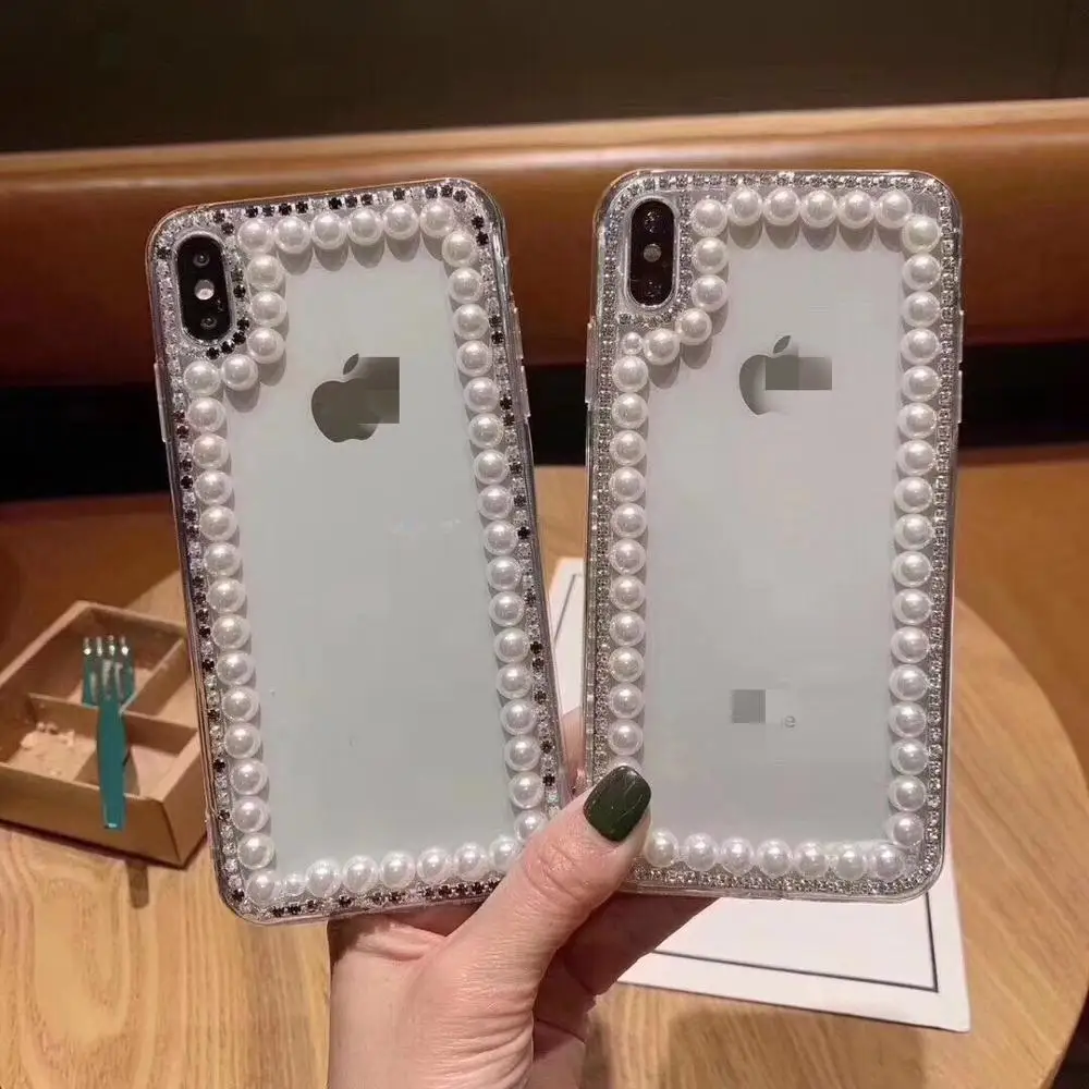 Fashion pearl diamond hard phone case For huawei p30 ,summer case for samsung S10p;mobile phone shell for iphone XSmax Fashion pearl diamond hard phone case For huawei p30 ,summer case for samsung S10p;mobile phone shell for iphone XSmax