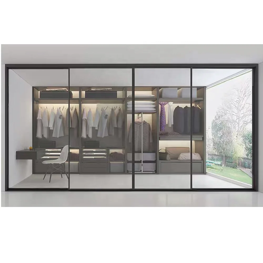 
Slim aluminum frame tempered glass sliding door made in China with Malaysia price 