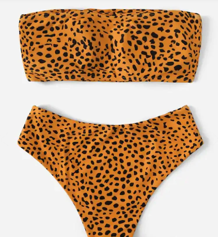 

2019 New Swimsuit Woman Sexy Tube Top Bikini Split Swimsuit