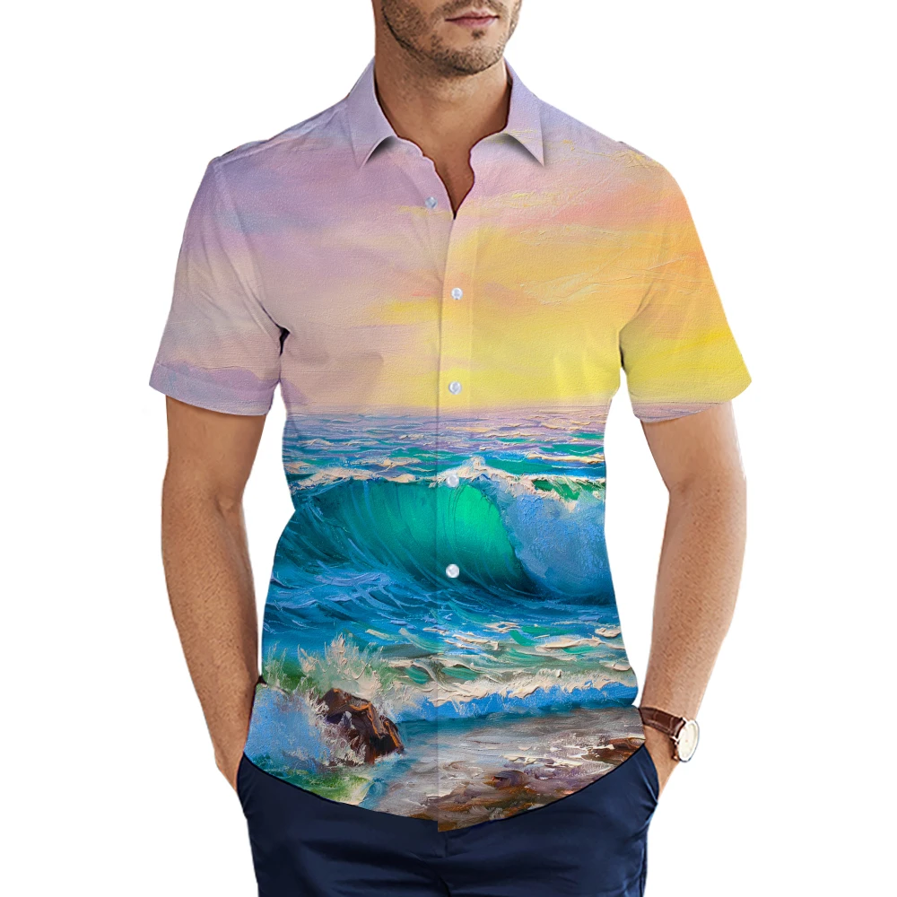 

Dropshipping 3d Custom digital print short sleeve plus size shirts, N/a