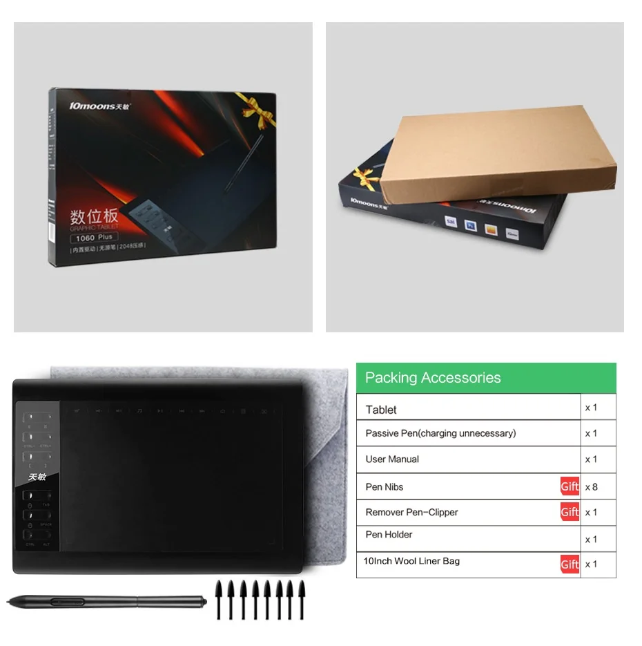 
Computer USB Portable PEN TABLET with 8192 levels passive pen 