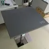 Custom made solid surface table set grey acrylic color lunch table normal design