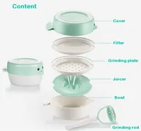 

KUB 5 in 1 multifunctional grinding bowl set cute owl design for baby feeding