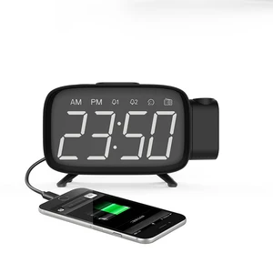 Image of 2019 New FM Radio Table Clock with Time Projection Screen Turn off