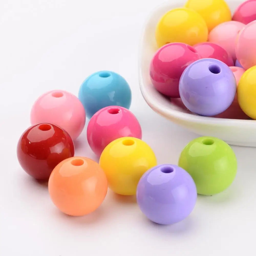 

PandaHall 16mm Round Opaque Acrylic Round Pony Beads