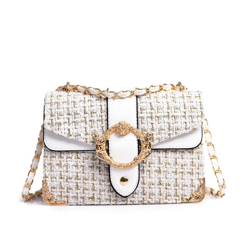

2019 Best Sale Girl Shoulder Bag Plaid Fabric Purses Handbags, Black , wine , white