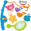 OEM Bath Toy, Fishing Floating Squirts Toy and Water Scoop With Organizer Bag Toys Fish Net Game in Bathtub