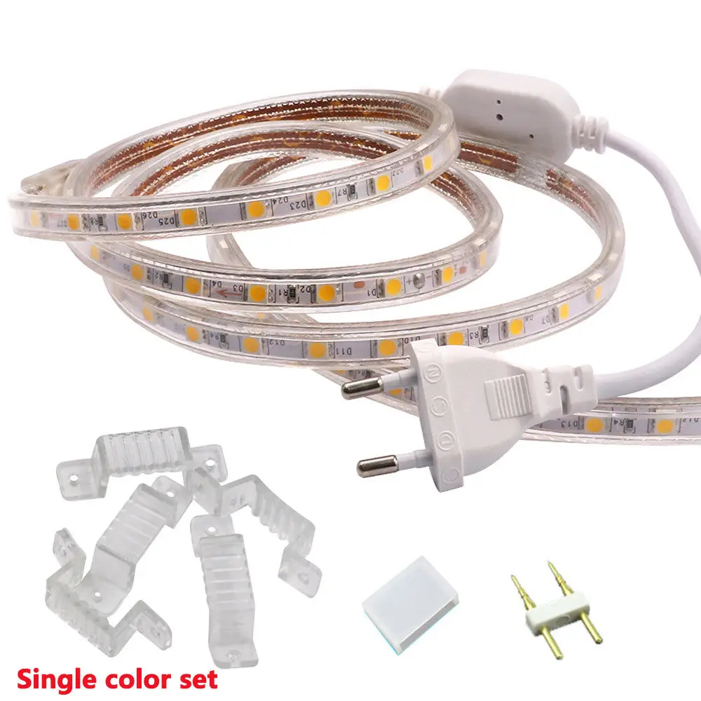 
5050 RGB Led strip light 220V 60led/M flexible Waterproof led lamp 
