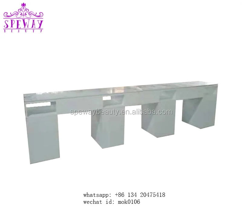 
New European Morden white nail bar table for customized 