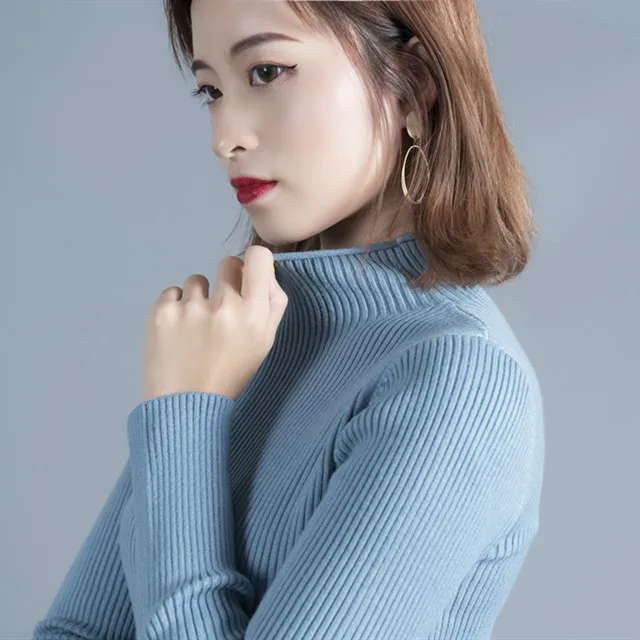 

Long Sleeve Knitwear Sweater Women Pullover , Female Rid Winter Women Knit Pullover Sweater