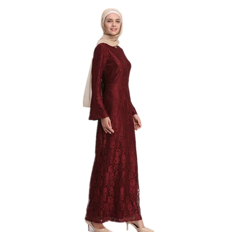 

2019 New Collection Latest burqa designs abaya Muslim women lace dress long sleeves Abaya, Black,beige,navy,green,wine red,white,yellow,gray