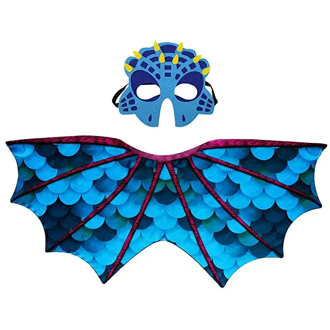 

KIds Dinosaur Wing Capes And Felt Mask For Boys And Girls Dragon Party Capes Pretend Play Costumes Decorations, Unique