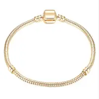 

High Quality 17-21cm Fit European Silver Plated Snake Chain Link Bracelet for Women DIY Jewelry Making