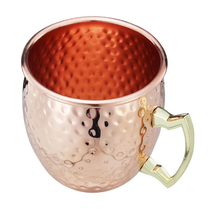 

Hot sale Top Rated Gift Copper Moscow Mule Mug 550ml Engraved 16oz Cup with Handle, Customized