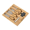New design bamboo wooden cheese pizza peel or bread cutting serving board set