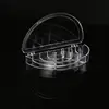 Hot selling multi-grids fan shaped small transparent plastic storage box with lid