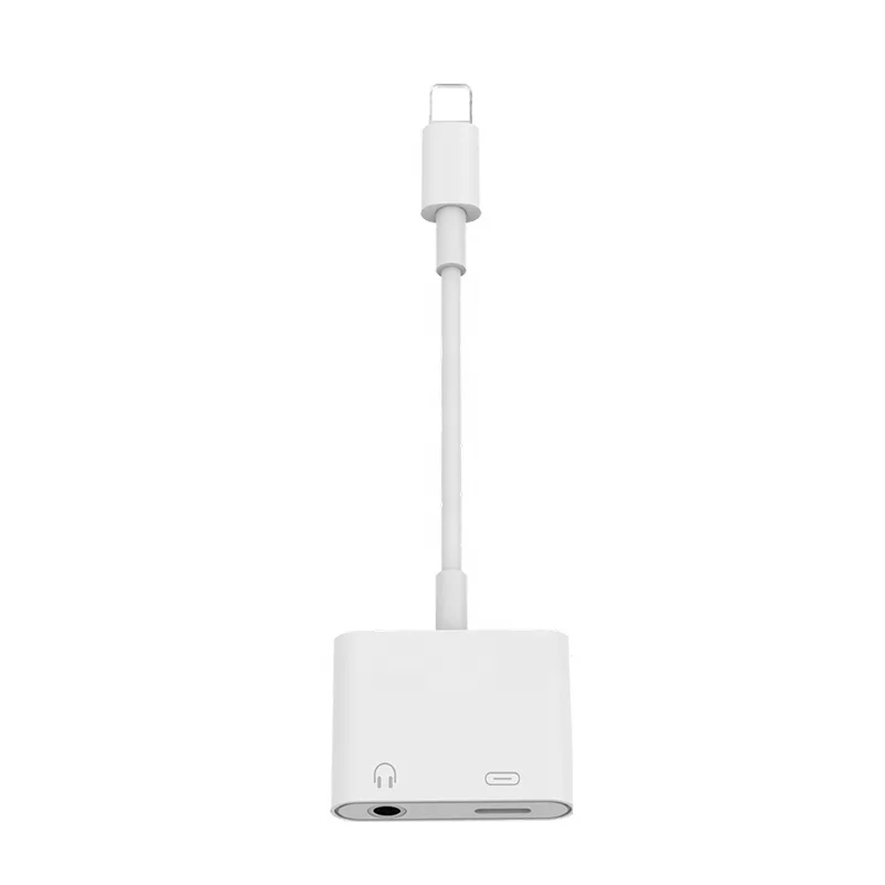 

High Quality Dual Audio Charging 2 in 1 Adapter For Iphone 7 Splitter, White