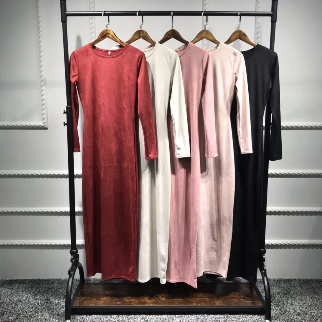 Wholesale muslim women dress bottom islamic velvet abaya dubai dress 2019