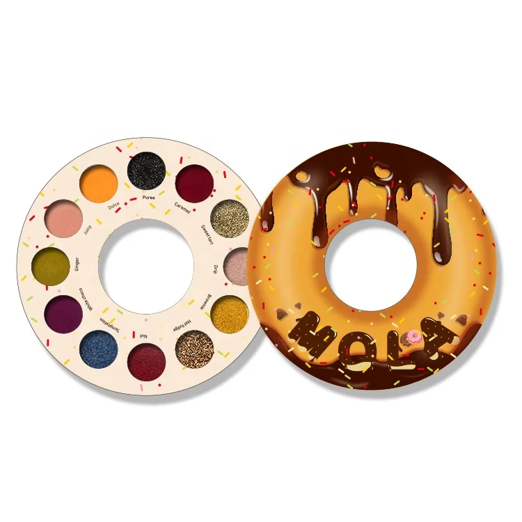 

Popular Circular Shape Doughnut Makeup Cruelty Free Vegan Eyeshadow Custom Private Label Cosmetics, 12 color