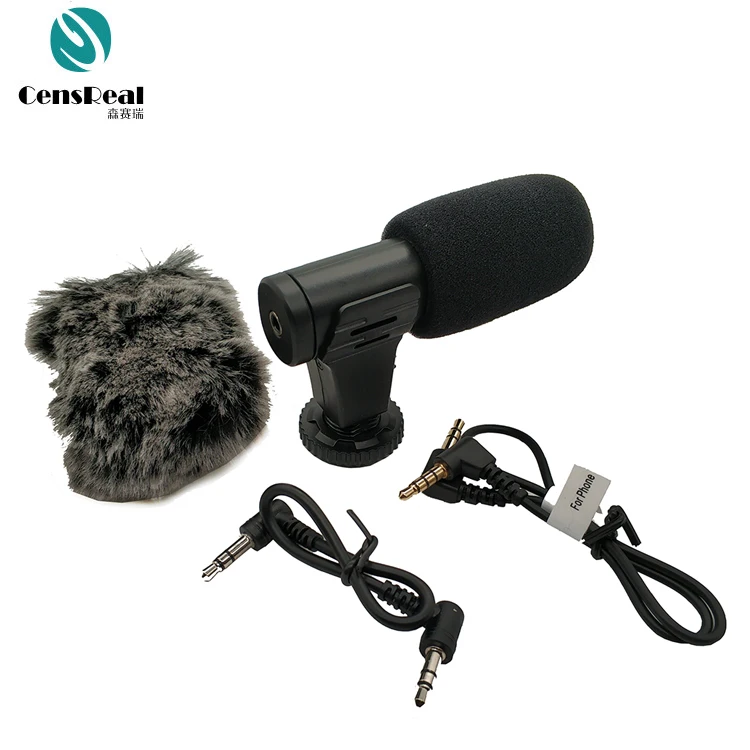 

Camera Phone Microphone Directional Recording Android Phone Mic with Shock Mount for iPhone