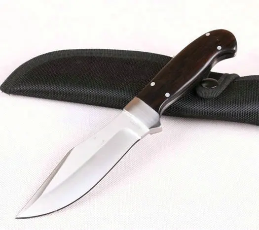 

Steel + Wood handle A37 Fixed blade knife outdoor tools 57HRC Straight hunting camping knives 3395